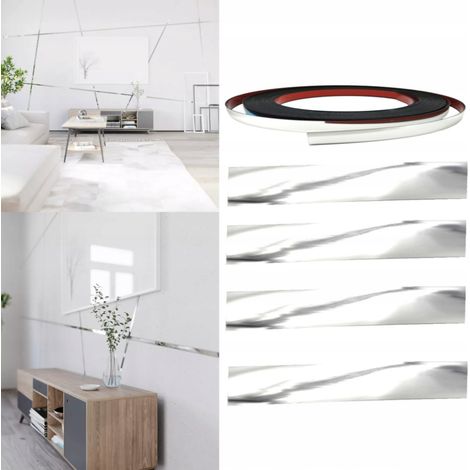 Dekorativer Streifen 0,6 cm PVC 6 mm Chrom 10 Meter selbstklebend