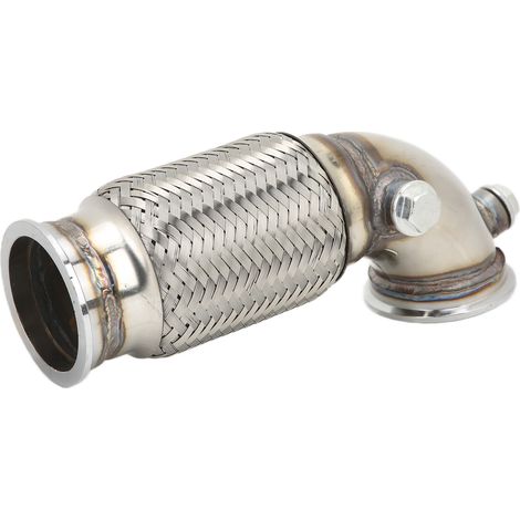 Tuyau de descente 90° avec soufflet flexible, raccord V-Band 2,5 pouces à V-Band, acier inoxydable, pièce de modification auto, compatible échappement, durable et résistant à la chaleur (1/5)