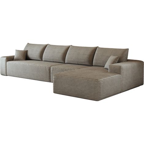 CHICFURN Sofá esquinero modulable 270x175x83 cm camel en tejido, sin montaje (1/5)