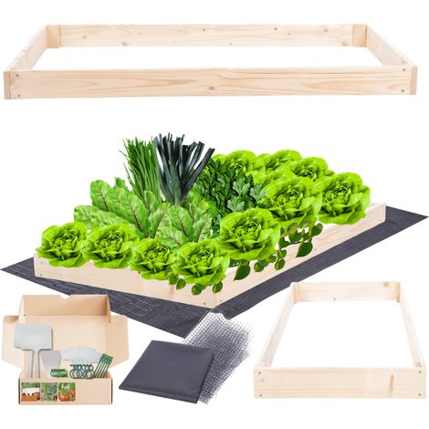 MODO24 ZP09 Carré potager surélevé en escalier modulable, bois de pin, herbes/légumes, jardin/terrasse/balcon, 9x60x80 cm, naturel