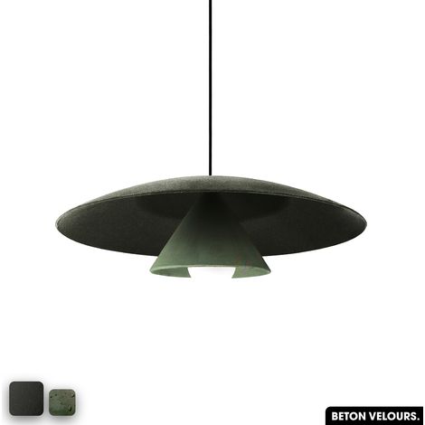Lampe de suspension en béton velours - OLEMI VELVET CONCRETE OLIVE - ASPERGE (1/3)
