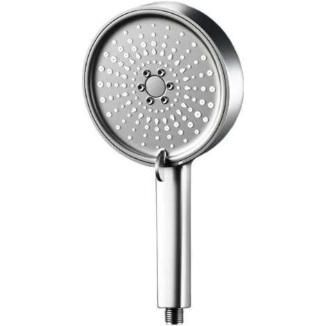 Pommeau de douche haute pression, pommeau de douche de 12 cm à économie d'eau avec interrupteur d'arrêt, 5 jets différents, pommeau de douche argenté avec filtre pour baignoires balnéo (1/4)
