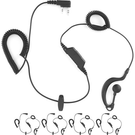 Lot de 5 oreillettes de talkie-walkie à crochet d'oreille avec câble à double spirale pour KENWOOD (1/5)