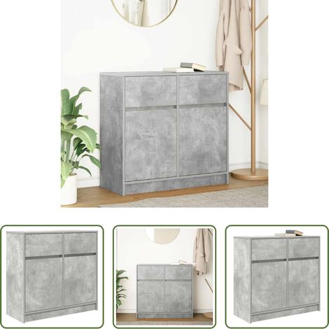 vidaXL Holzwerkstoff -  Sideboard mit Schublade Betongrau 80x34x76 cm Holzwerkstoff (1/5)