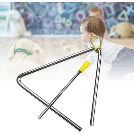 Triangle Musical en Acier pour Enfants - Instrument d'Éveil Sonore - 6 Pouces - Jeu Éducatif et Ludique (1/5)