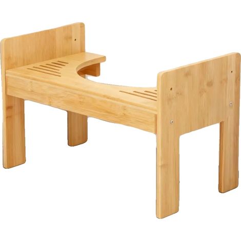 Toilette, Hauteur Réglable : 6 cm, Capacité Maximale : 80 kg, Dimensions : 45 x 24,5 x 28 cm, Matériau : Bambou, Poids Net : 1,7 kg (1/5)