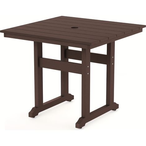 Rechteckige Gartentische, wetterbeständige HDPS-Terrassentische, 168 cm lange Gartentische mit 5 cm großem Schirmloch für Veranda, Balkon und Garten (1/5)