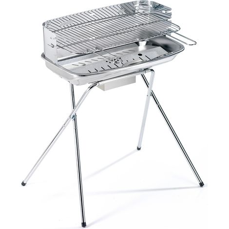 Barbecue a Carbone 60-40/xc inox Ompagrill Griglia 60x36 cm Struttura in Acciaio Inox