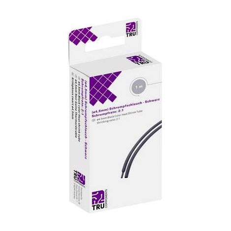 GAINE THERMORÉTRACTABLE SANS COLLE TRU COMPONENTS T1904CA030 8435124 NOIR 4.50 MM TAUX DE RETREINT:2:1 1 M (1/2)