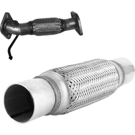 Tuyau d'échappement universel en acier inoxydable 51x300mm, sortie d'air tressée pour soudure (1/5)