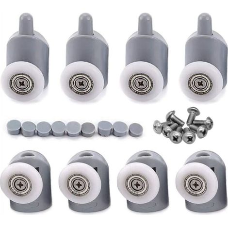 8 Pcs 23mm Galet Rouleau Roulette Roue pour Porte de Douche, Roulettes Coulissantes Porte Salle de Bain (1/4)