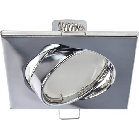 Support de spot encastrable orientable carré VIERA Chrome IP20 acier chromé - EDO Solutions (1/5)