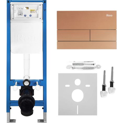 Vorwandelement für WC SLIM 024N mit drückerplatte T brush copper (1/5)