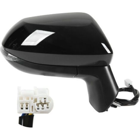 Espejo retrovisor lateral derecho calefactable en negro brillante con intermitente integrado, para Corolla E210 2020-2022 -Crezuo