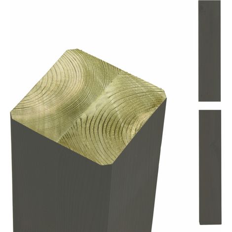 Plus Verleimte Pfosten beidseitig gerade 9 x 9 x 128 cm umbragrau