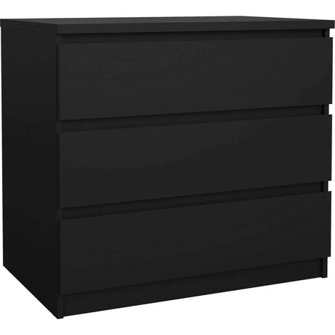 Cassettiera Lilou, Settimino Multiuso, Comò Camera da Letto, Mobile con cassetti, 77x50 h68 cm, Nero
