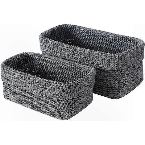 Gewebte Aufbewahrungskörbe aus Baumwolle, elegante Organizer-Boxen für Bad und Schminktisch, Stoffbehälter für Wohnaccessoires und praktische Aufbewahrung (1/5)
