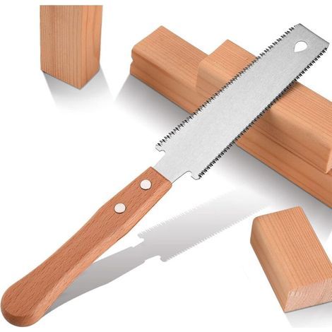 Petite scie à main pour le travail du bois, lame flexible de 6 pouces, scie à tirer à double tranchant pour l'artisanat, les loisirs, le bricolage, scie de bordure de jardin à manche en bois antidérap