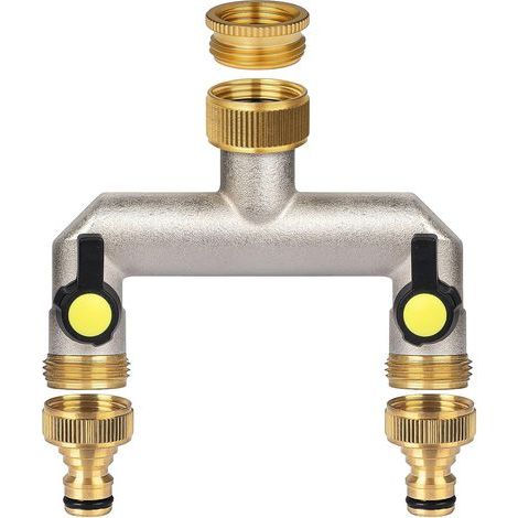 Ball valve, 3/4" (26.5 mm) garden hose adapter for regulating and stopping water flow (1/5)