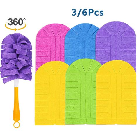 Lot de 6 plumeaux électrostatiques en fibres ultrafines lavables de rechange (1/5)