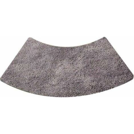 Tapis de douche rond festonné, tapis de douche quart de rond en microfibre, lavable en machine, antidérapant, gris, 45x100cm