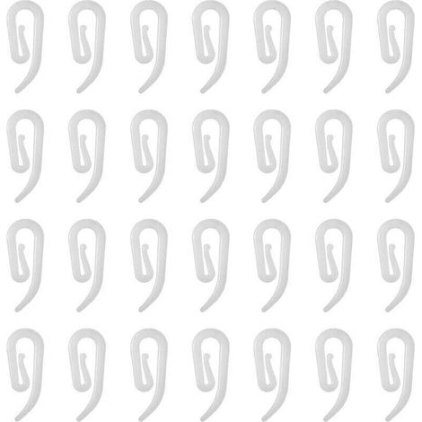 100 ganci per tende in plastica bianca - per binari, finestre, porte e docce - Crezuo
