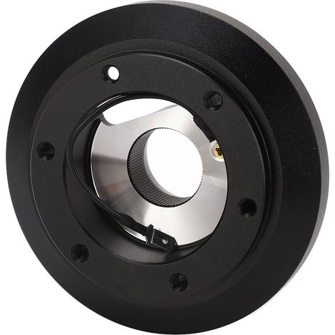 Adaptateur de volant à 6 trous compatible avec les Audi A3, A4, A6 et A8, fabriqué en alliage d'aluminium noir, améliorant le confort de conduite. (1/5)