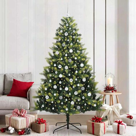 Künstlicher Klapp-Weihnachtsbaum mit 300 LEDs Grün 210 cm