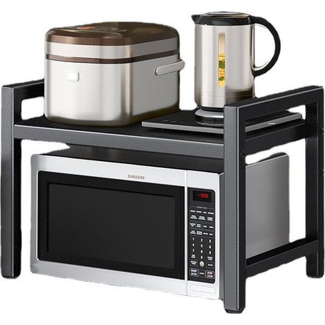 Portaoggetti da cucina retrattile Portaoggetti per microonde a doppio strato per fornello di riso (1/5)