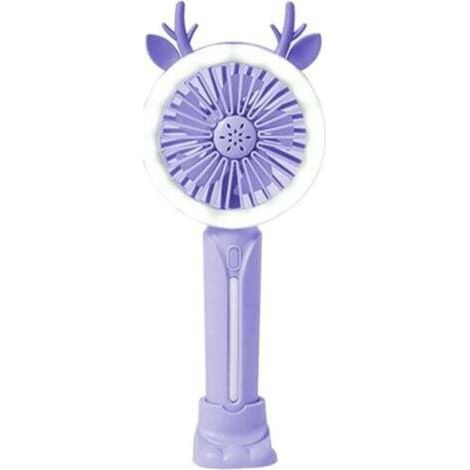AMXCNOY Praktischer, wiederaufladbarer USB-Ventilator für Schüler und Büros – Kleiner, lila tragbarer Ventilator