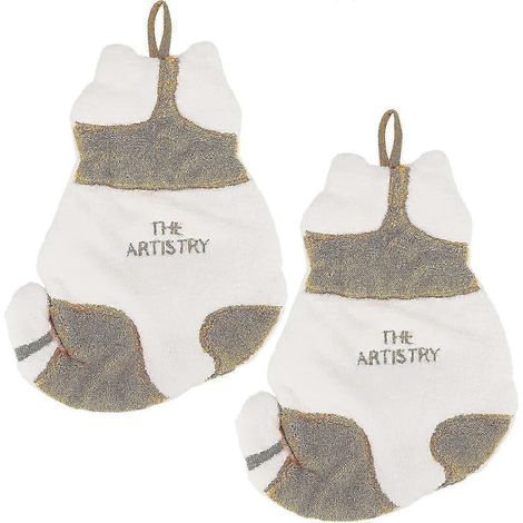 Serviettes de toilette absorbantes mignonnes, lot de 2, pour la cuisine et la salle de bain, idéales pour les enfants. (1/5)