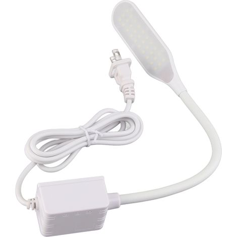 Lampe LED pour machine à coudre, 30 perles, lampe de bureau pour travail, base magnétique, 110V-240V (prise US, blanche) (1/5)