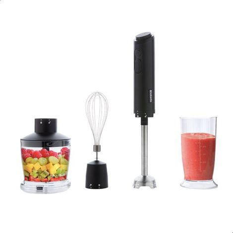 Ensemble mixeur plongeant D8-4CMB - Broyeur à glace - Hachoir - Fouet - 1000 W - 8 vitesses - Acier inoxydable noir