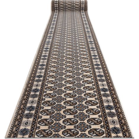 Läufer Wolle NAIN Rosette 6177 51033 beige / dunkelblau 100cm beige 100x350 cm