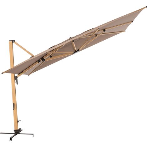 Doppler Sonnenschirm / Ampelschirm "Alu Wood XL Ultra Pendelschirm 400 x 300", 400 x 300 cm, greige, Bezug Polyestergewebe, Gestell aus Stahl, 65,9 kg (1/5)