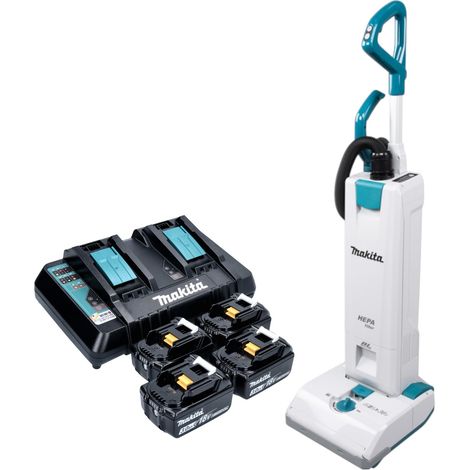 Aspirateur sans fil Makita DVC 560 PF4 36 V (2x 18 V) 5 l Brushless + 4 batteries 3,0 Ah + chargeur