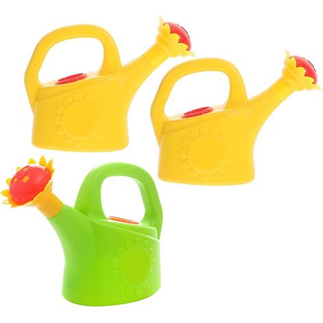 3pièces Joli Arrosoir Plastique pour Garçon Fille Jouet De Bain Arrosoir Portable Pot Arrosage pour Tout-Petits Favorisant Coordination (1/5)