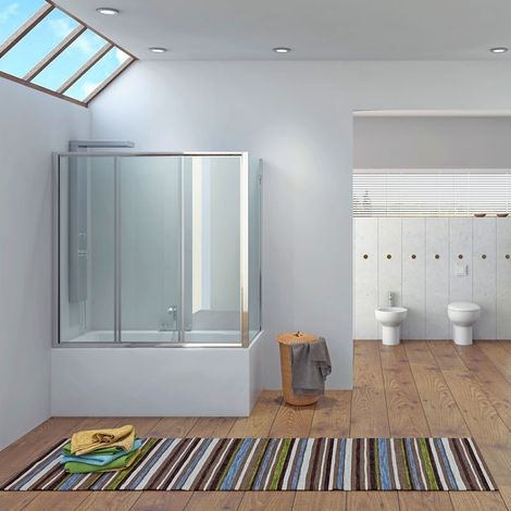 Box vasca 2 lati 160x70cm cristallo trasparente P2000S kamalu