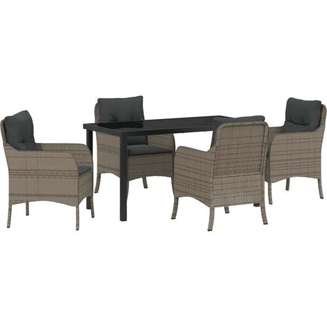 Maison Exclusive - Conjunto de Comedor de Jardín 5 pcs Gris ratán (1/5)