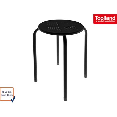 Tabouret de fixation, couleur noire, dimensions et matière conformes, quantité unitaire, modèle adapté pour usage domestique et professionnel, pièces incluses (1/4)