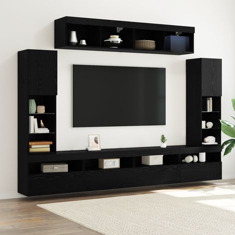 Ensemble meuble TV 6 pc Chêne noir Bois d'ingénierie vidaXL