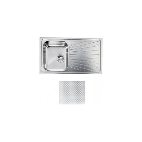 CM 011493SCSSX Cometa Lavello ad incasso 1 vasca sinistra con gocciolatoio destro Acciaio inox antigraffio (86x50 cm) colore Acciaio inox (1/5)