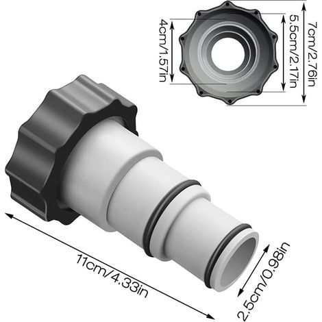 2-teiliger Poolschlauchadapter, Pooladapter, Poolanschluss mit Innengewinde für 1,5- und 1,25-Zoll-Anschlüsse (1/4)