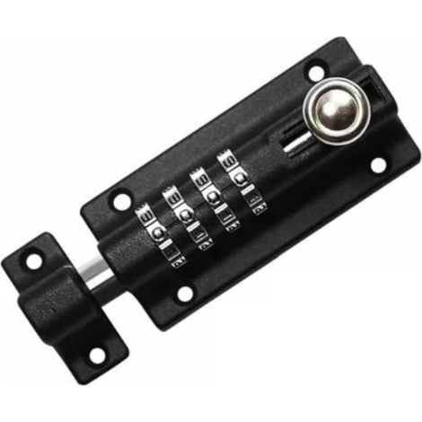 Verrou à boulon noir 122mm en acier inoxydable, vis anti-effraction, loquet de porte et targette robuste (1/4)