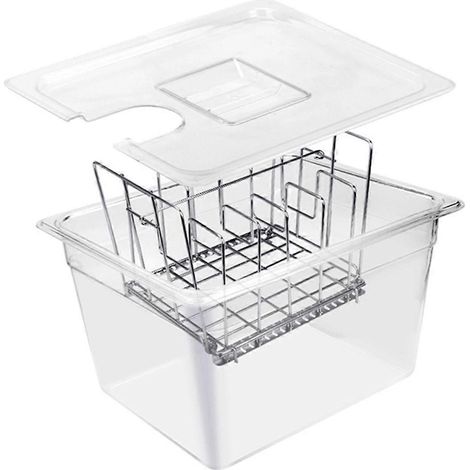 Machine sous vide avec récipient amovible en acier inoxydable de 11 L, pour une utilisation domestique et un rangement pratique.-AquaForge (1/5)
