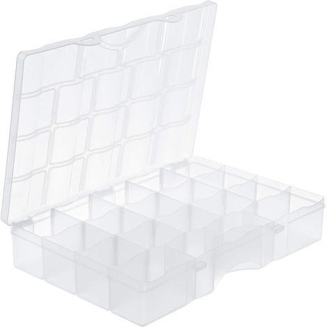 Grande Boîte de Rangement pour Petits Objets - Grand Organiseur - Rangez et Organisez Votre Maison avec Style et Praticité - Plastique Transparent (1/5)