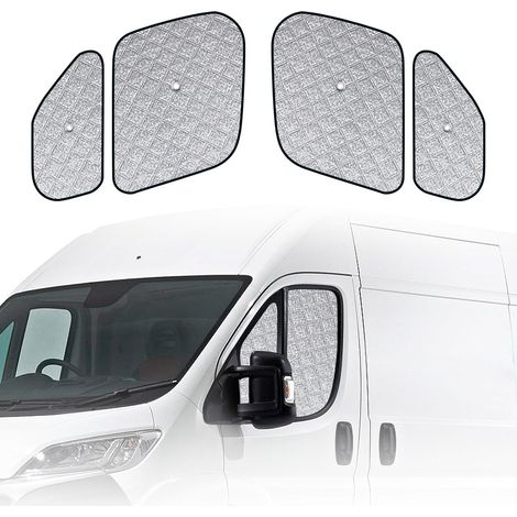 Pare-Soleil pour Vitres Latérales de Voiture Compatible avec Fiat ducato/Peugeot Boxer/Citroen Jumper 2006-2026, Pliable Pare-Soleil pour Vitres Latérales Bloquant 99% Rayons UV,Personnalisé pour Fiat (1/5)