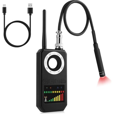 Détecteur de Micros GPS, Détecteur de Caméra Cachée 4 en 1, Détecteur D'espions, Detecteur de Camera et Micro Espion, Détecteur de Bugs, Alarme de Sécurité pour Maison, Bureau, Hôtel