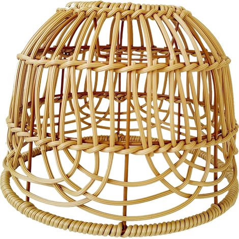 Abat-jour En Rotin - Suspension Ronde Tissée À La Main - Pour Salle À Manger Chambre Bureau - Diamètre 20 Cm Hauteur 15 Cm - 1 Pièce (1/5)