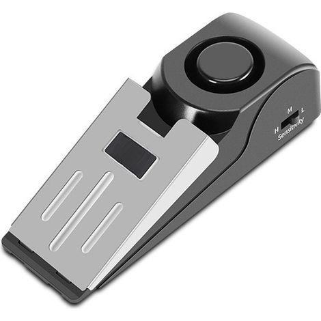 Verrou De Porte Avec Alarme 120 Db Detecteur D Ouverture - Sensibilite Reglable Cale Antivol Pour Voyage Hotel (1/2)